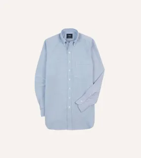 Mid-Blue Cotton Oxford Cloth Button-Down Shirt Wardrobe Staple