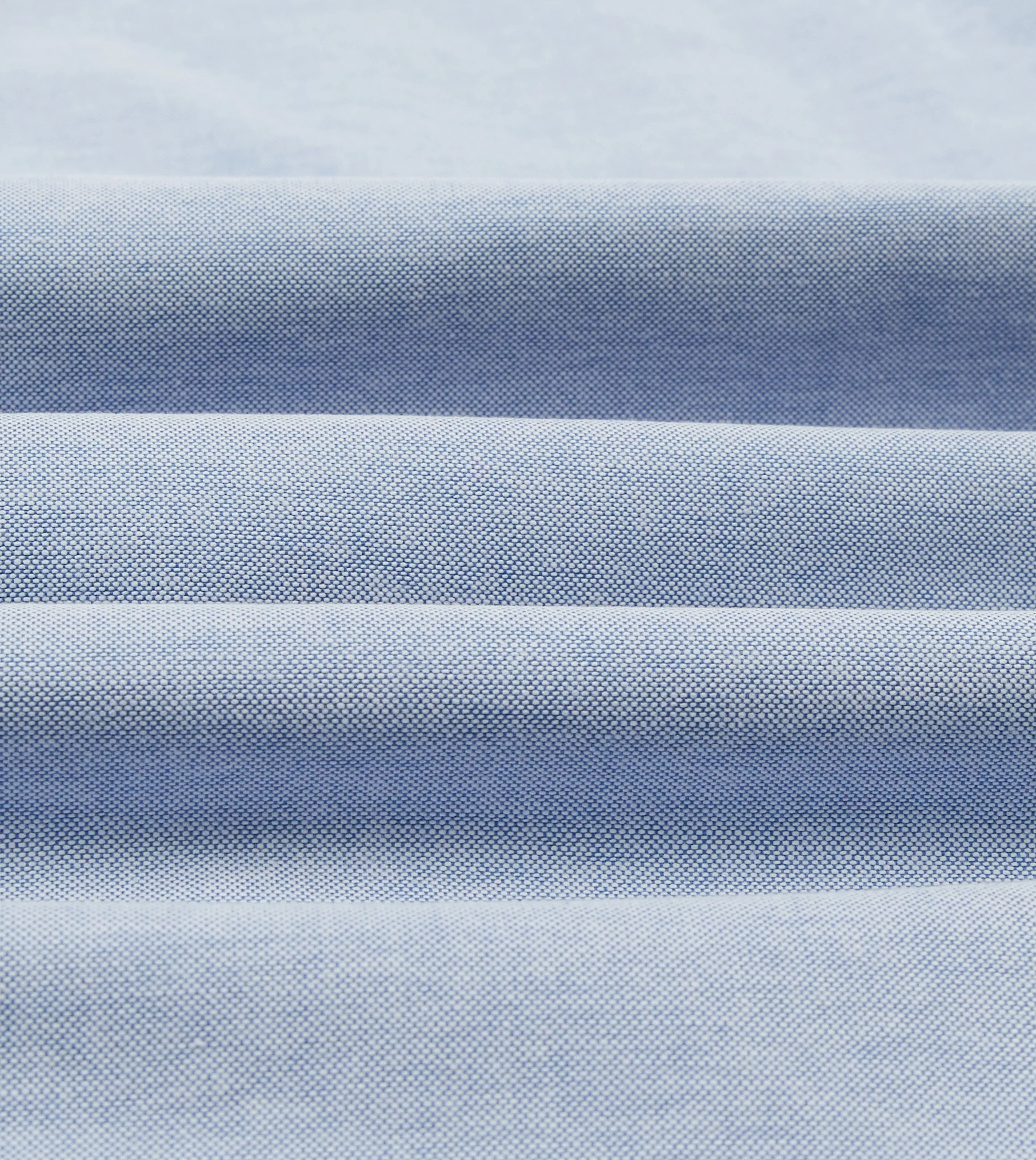 Mid-Blue Cotton Oxford Cloth Button-Down Shirt Non Irritating Tags