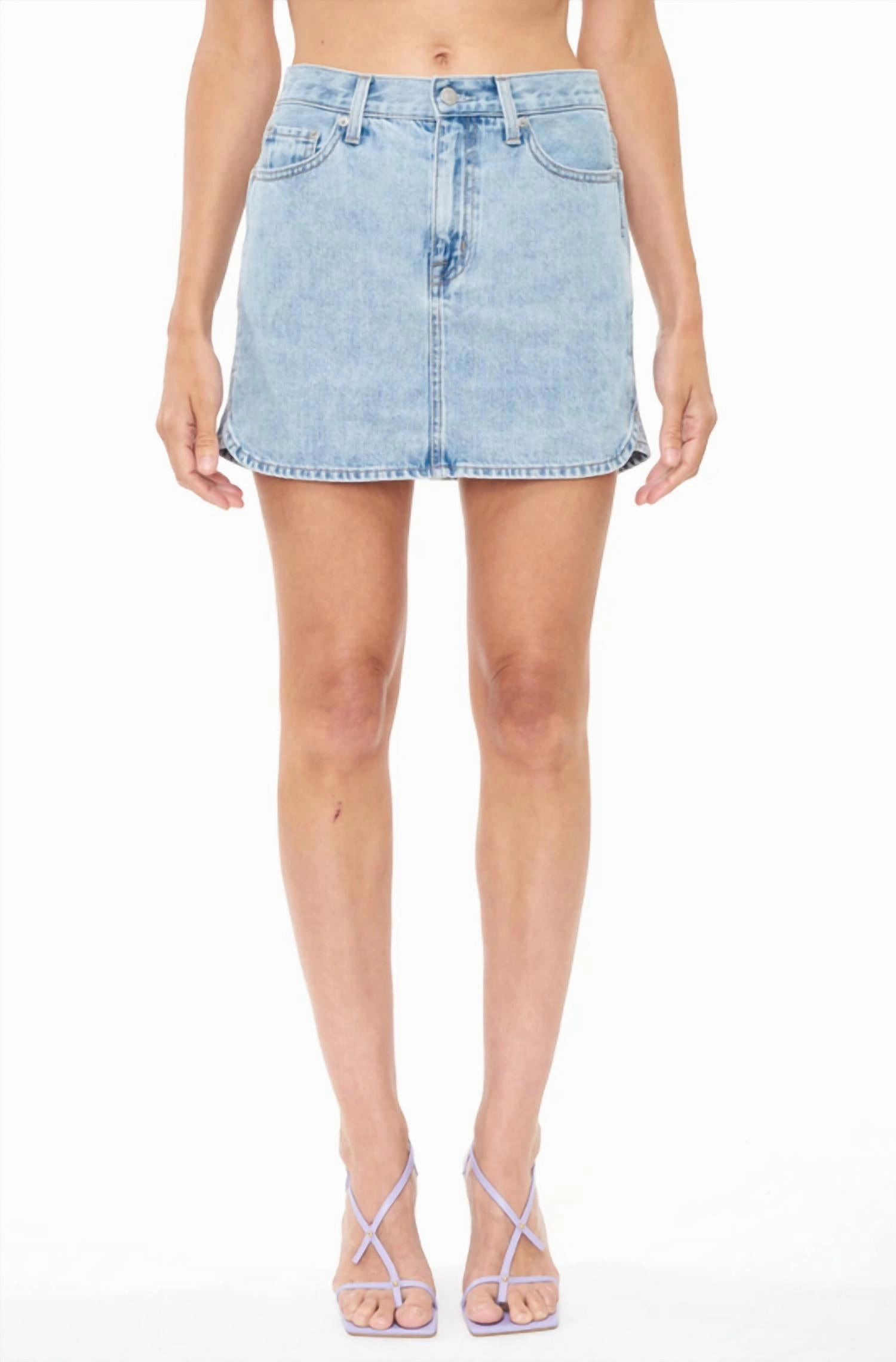 Neutral palette Rhea Mid Rise Mini Skirt In Island