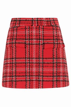 Smooth Texture Tartan Pattern Bermuda Shorts