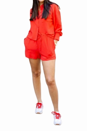 Sugarloaf High-Waist Shorts In Red Stretchy Waist