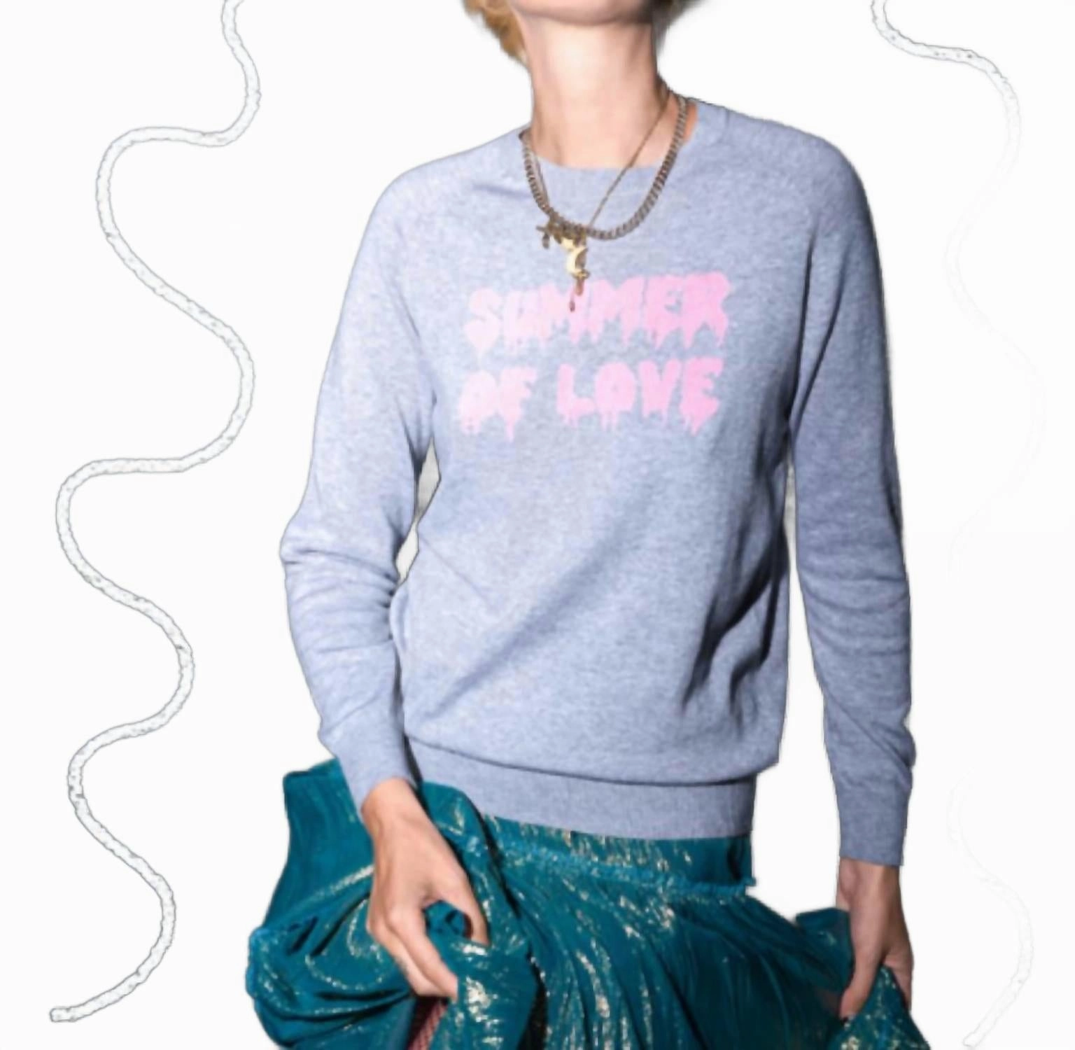 Winter Ready Summer Of Love Sweater In Grey