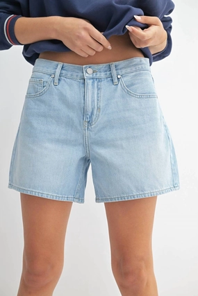 The "mom Shorts In Light Denim Swimwear
