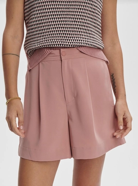 Mariya Easy Pleat Shorts In Ash Rose Foldable style