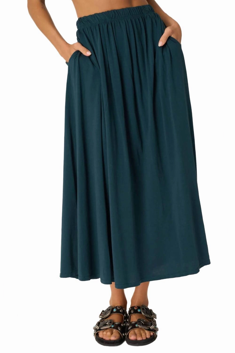 Mykonos Volume Skirt In Oceanic Teal Polished Style Multi Purpose