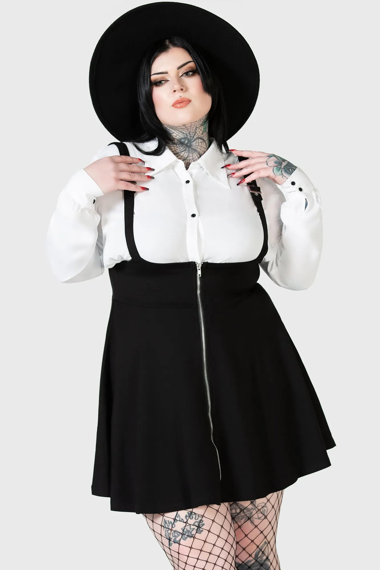 Button Details Suspend Me Statement Skirt [B]