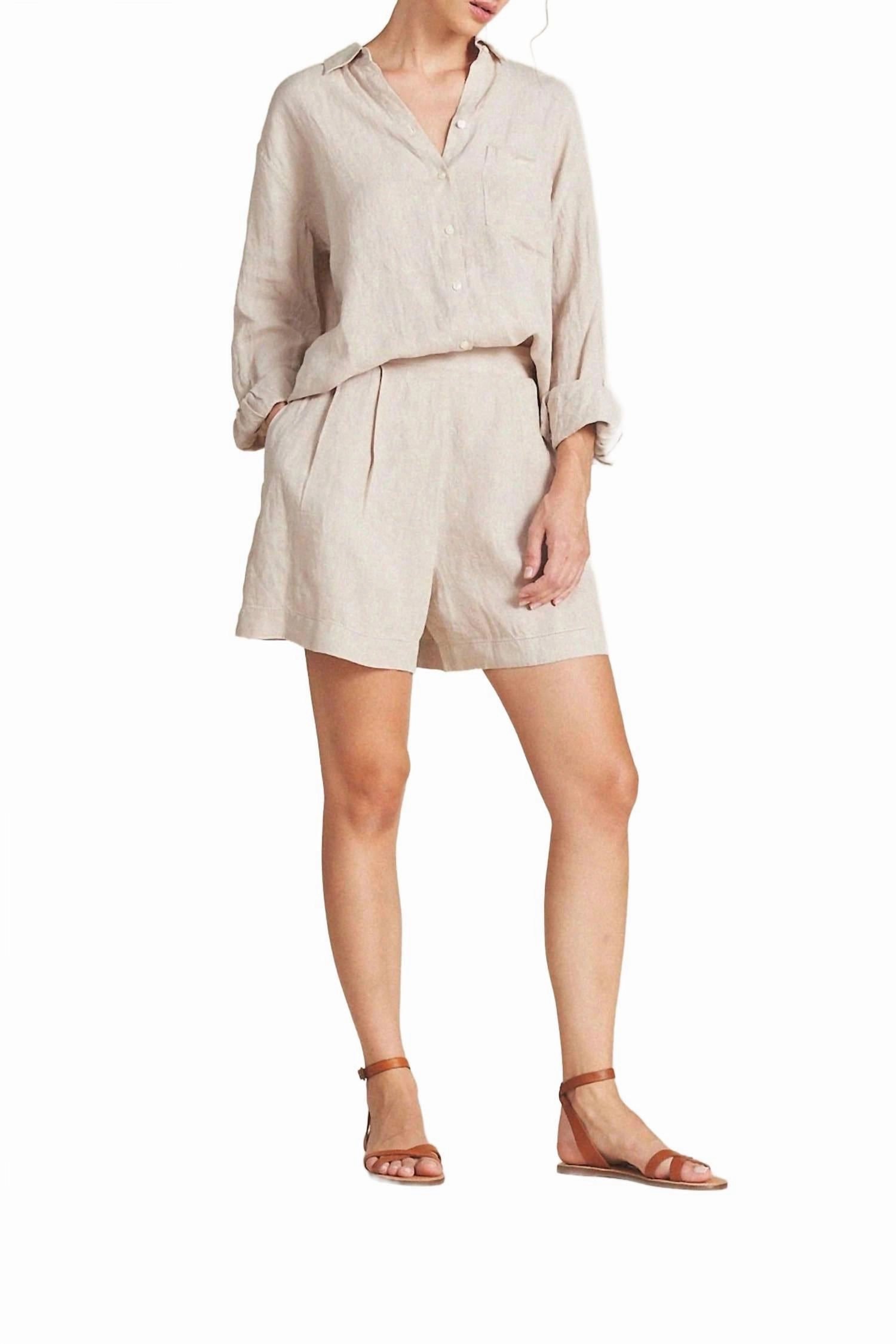 Dynamic Tension Control Everett Linen Short In Flax