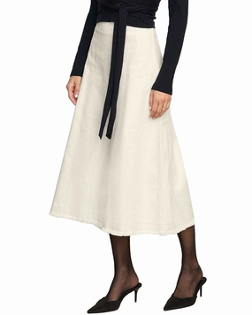 Easy Care Modern Citizen Saskia Front-Seam Cotton Twill Skirt