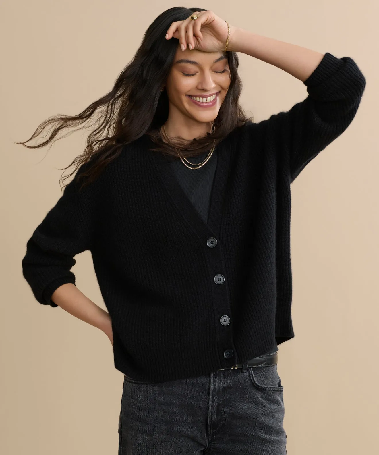 Travel Comforted Cropped Cashmere Cocoon Cardigan