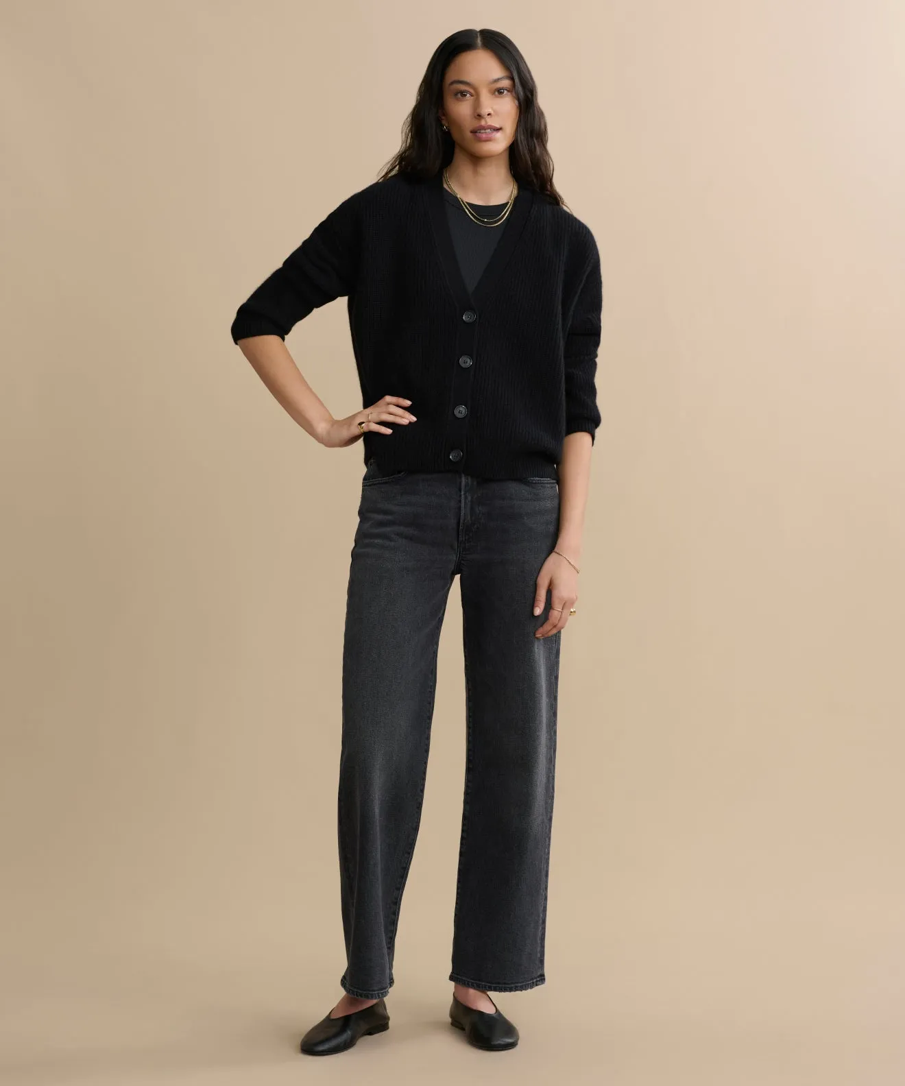 Natural Texture Daily Casual Style Cropped Cashmere Cocoon Cardigan