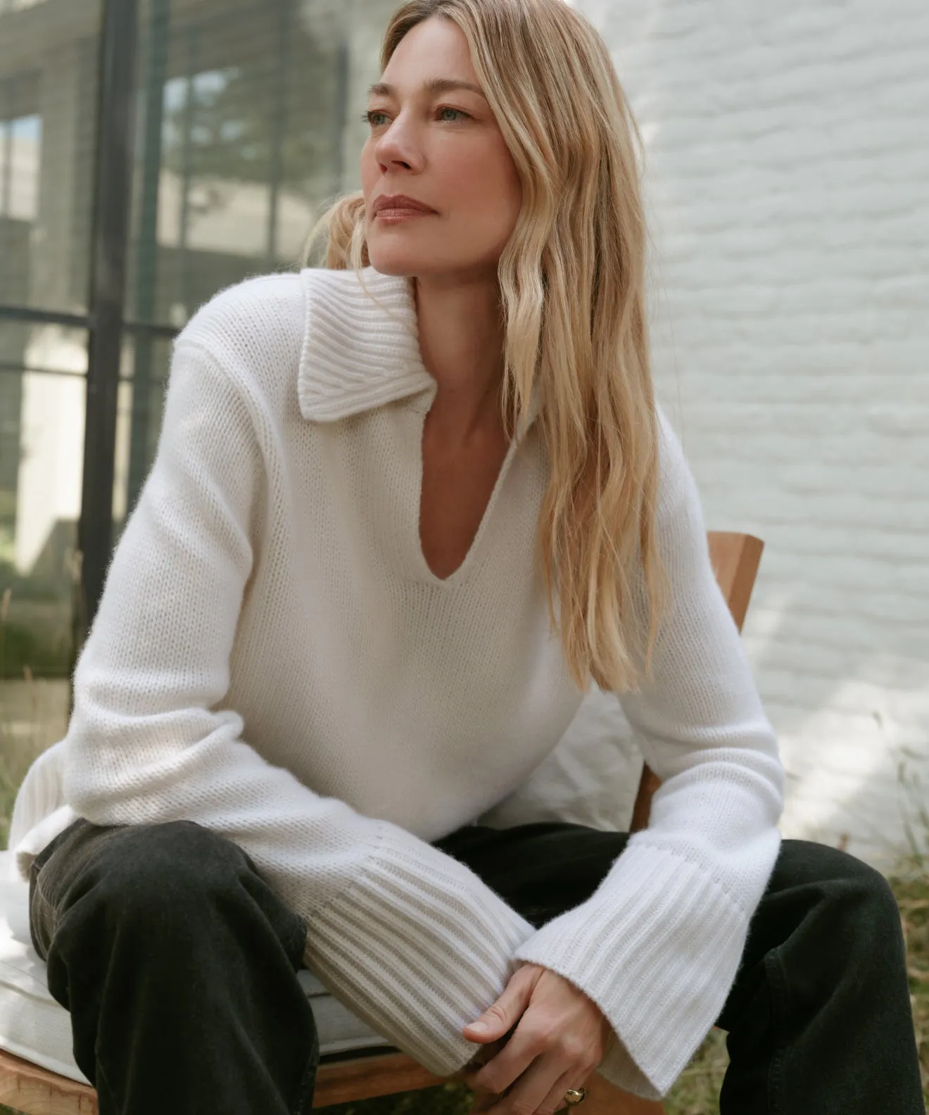 DoubleLayered Edging Cashmere Phoebe Polo