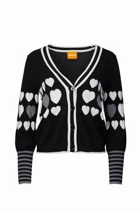 Sweetheart Cotton Silk-Blend Cardigan In Coal Cozy Knitwear