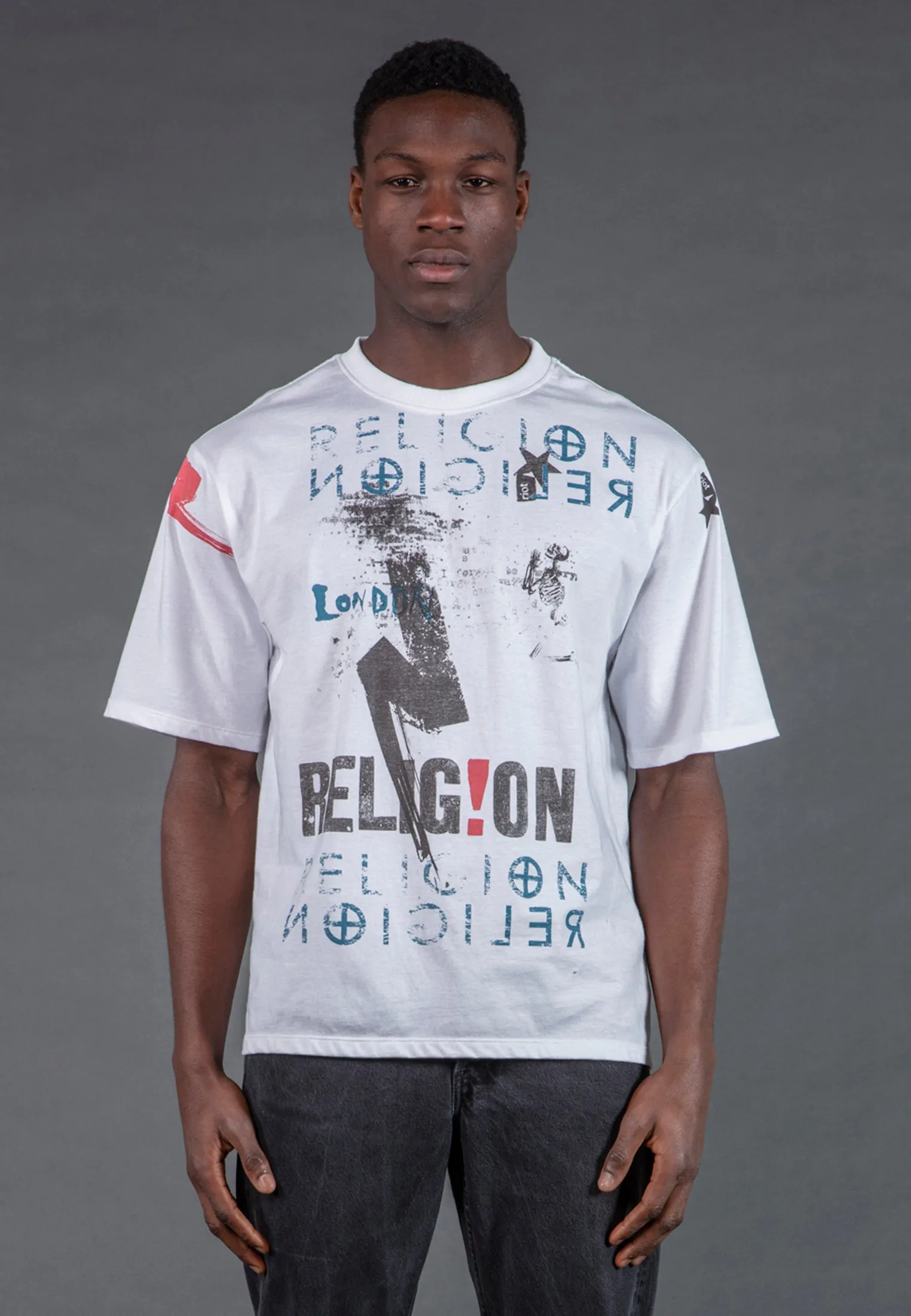MONTAGE COLOUR T-SHIRT WHITE Tear Resistant