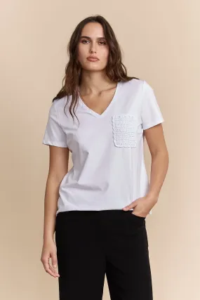 T-shirt with crochet pocket Vegan