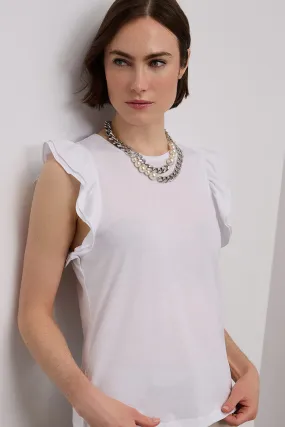 Casual everyday wear T-shirt with ruffled sleeves