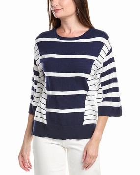 T Tahari Wide Sleeve Sweater Seasonal Wear Multipanel Construction