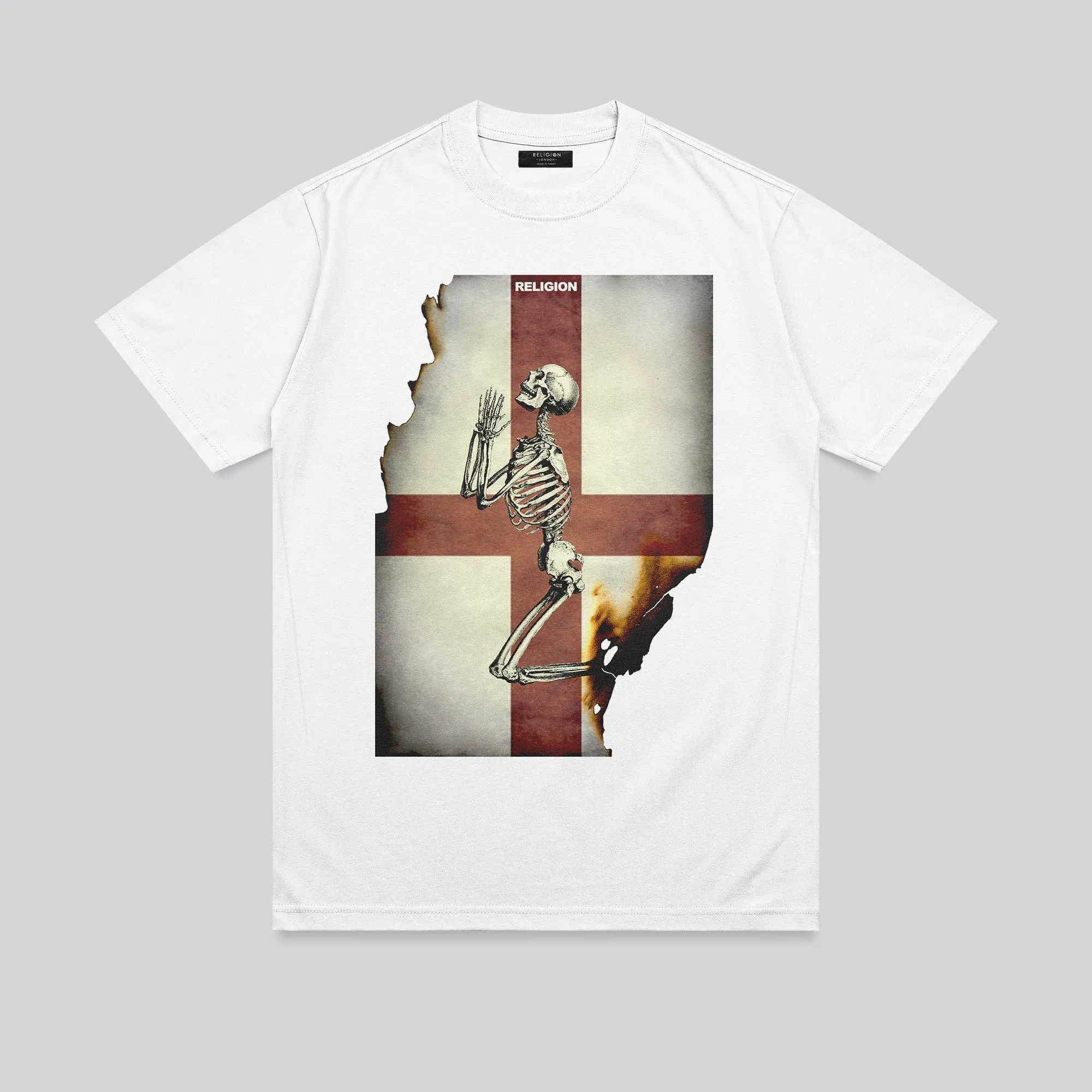 Cozy Feel ENGLAND SKELETON T-SHIRT WHITE