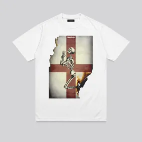 ENGLAND SKELETON T-SHIRT WHITE Cozy Wearable Cool Fit