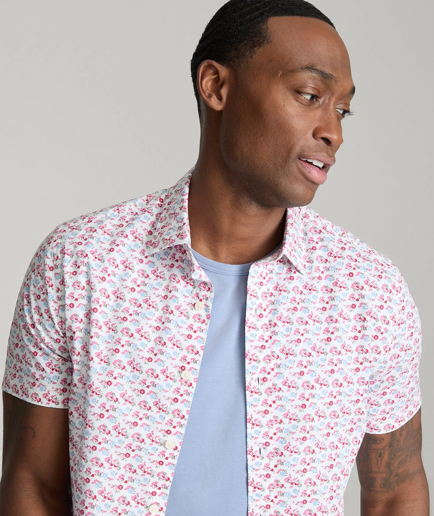 Stretch Cotton Short-Sleeve Sanchez Shirt Autumn Look
