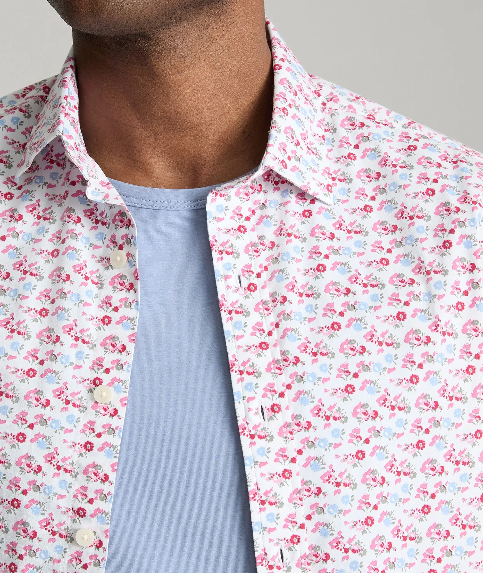 Thermoregulating Fabric Stretch Cotton Short-Sleeve Sanchez Shirt