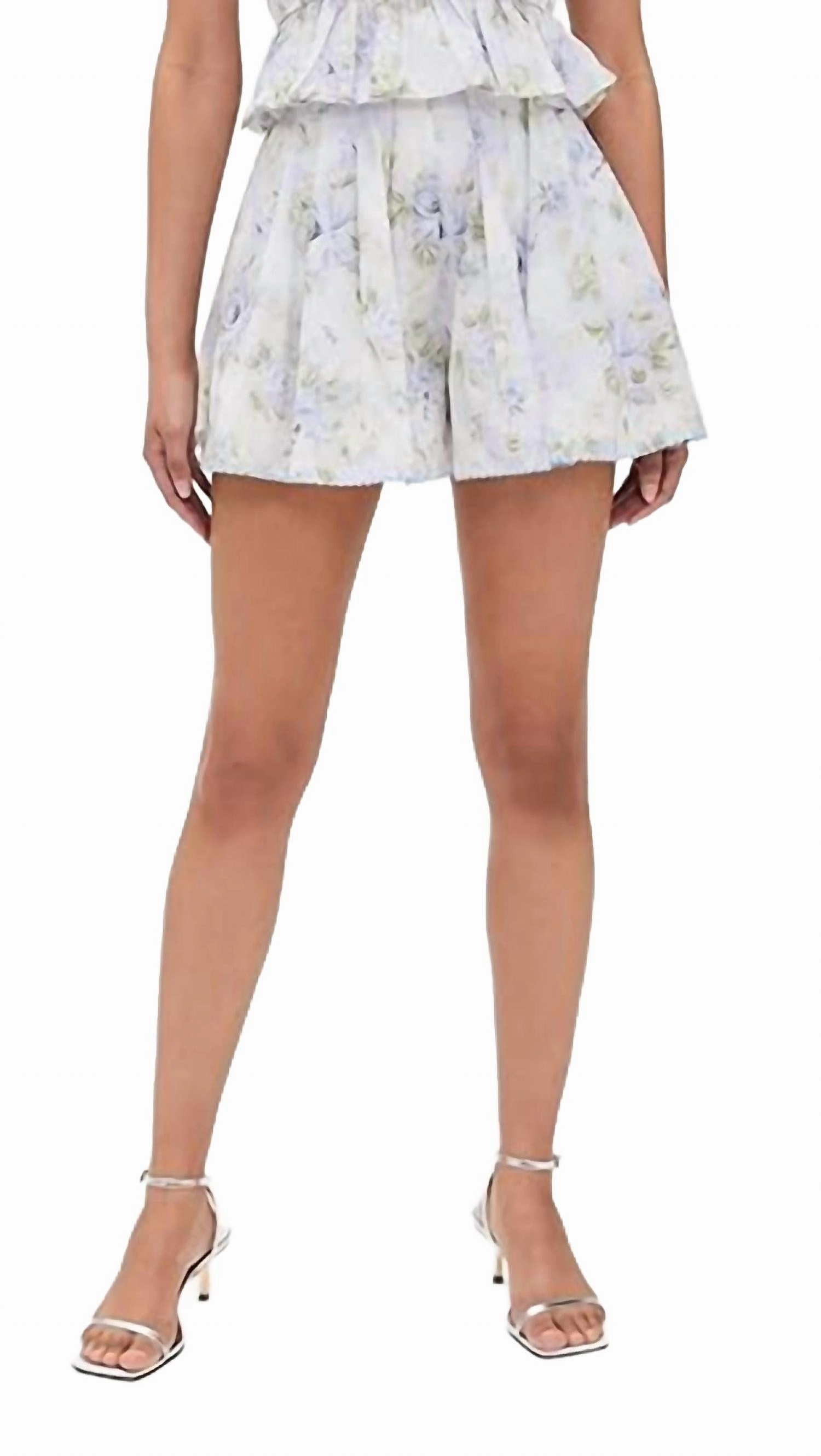 Warm Day Outfit Scarlet Shorts In Blue Sage Floral