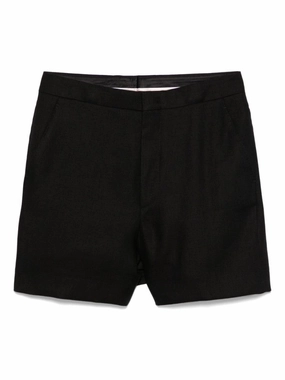 Tailored Black Linen Belle Shorts FasteningLoops QuickAdjustStraps