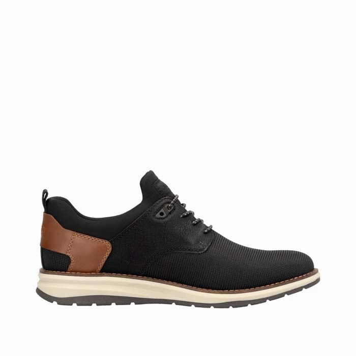 Mens Rieker Dustin 50 in Schwarz/Schwarz/Amaretto Memory Foam Padding