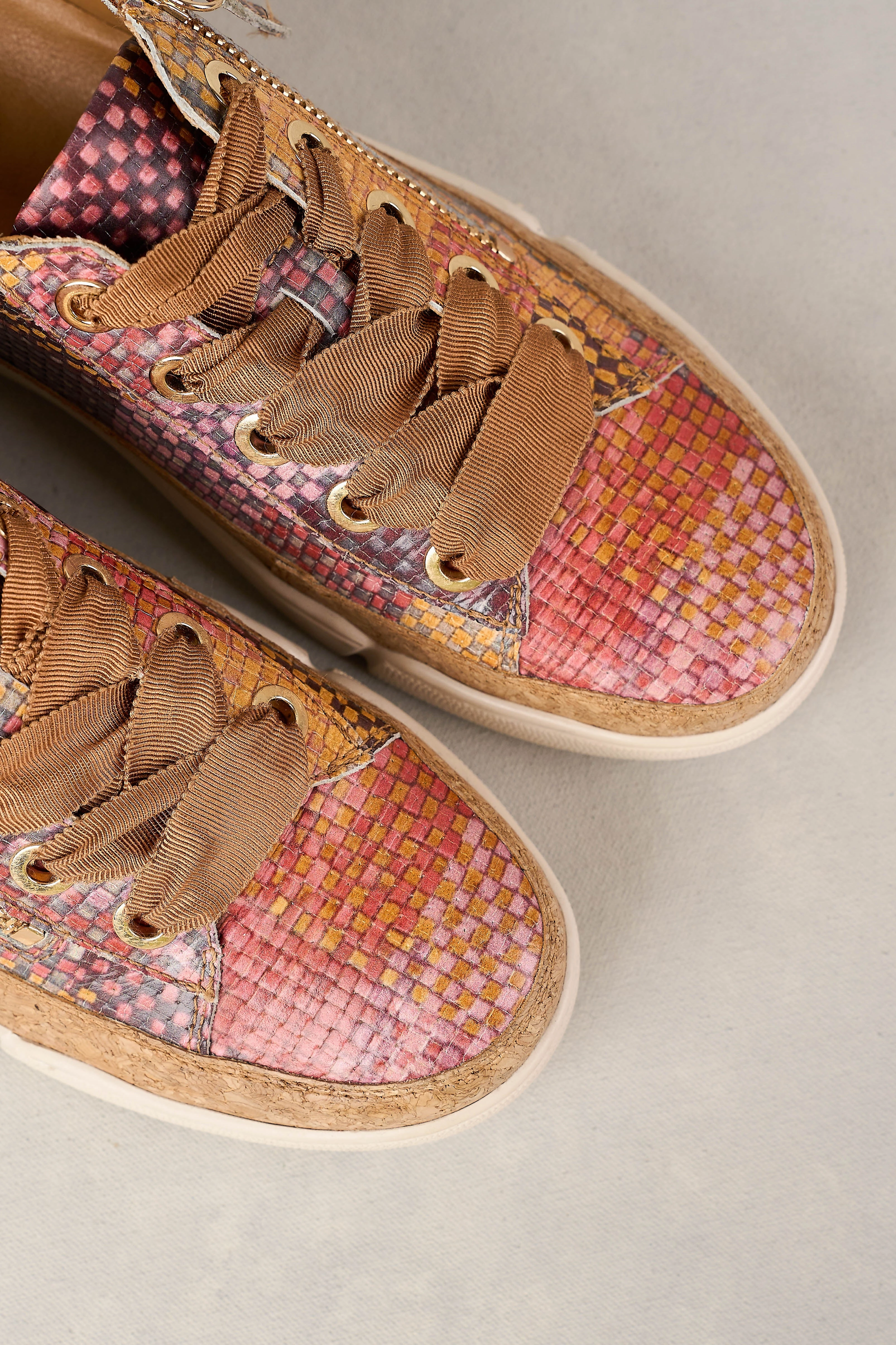 Air Cushioned Heel Travel Essential Talina Textured Sneaker - Multi
