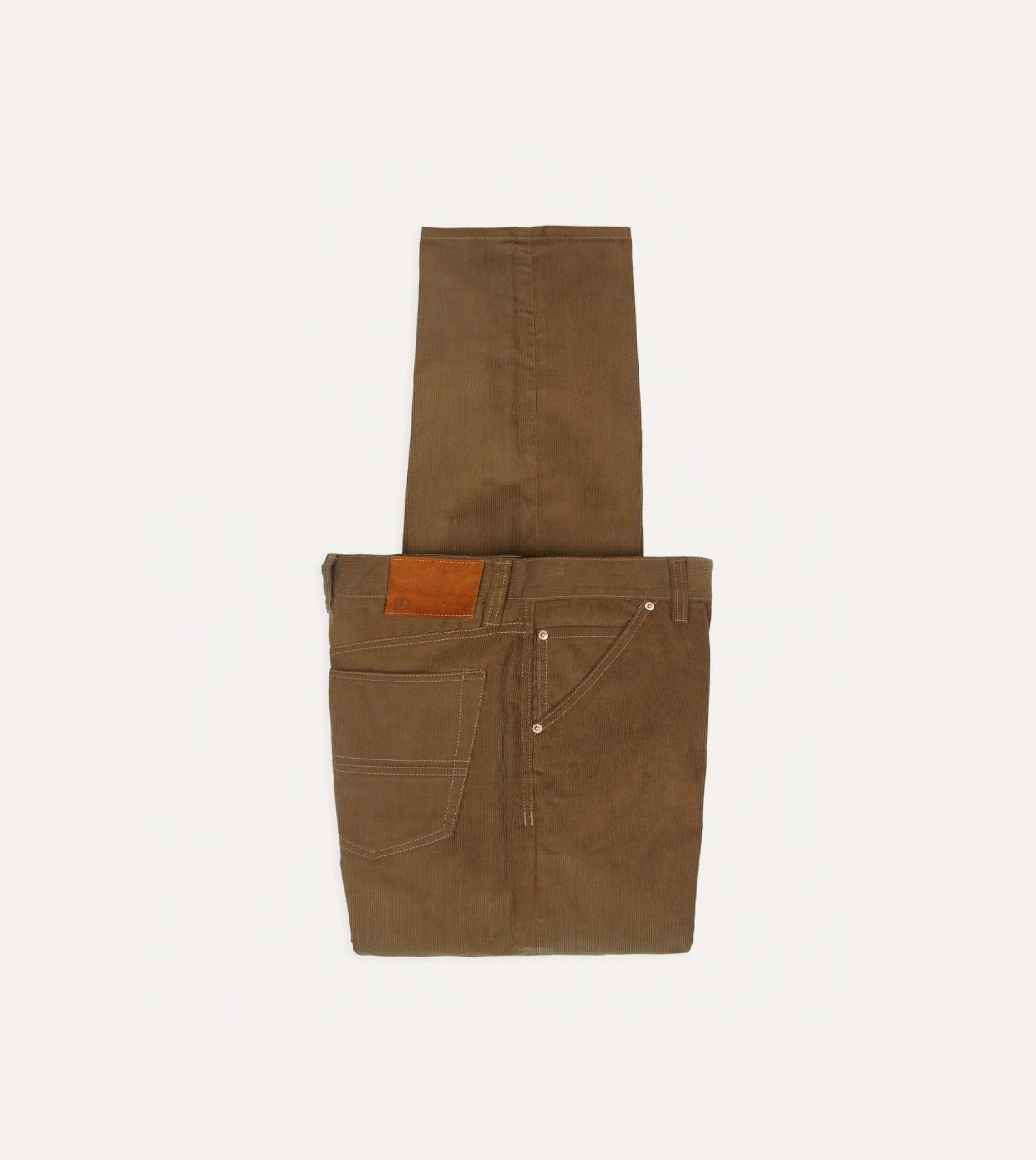 Thermal Insulation Layer Walk Friendly Tan Japanese Selvedge Needlecord Five-Pocket Trousers