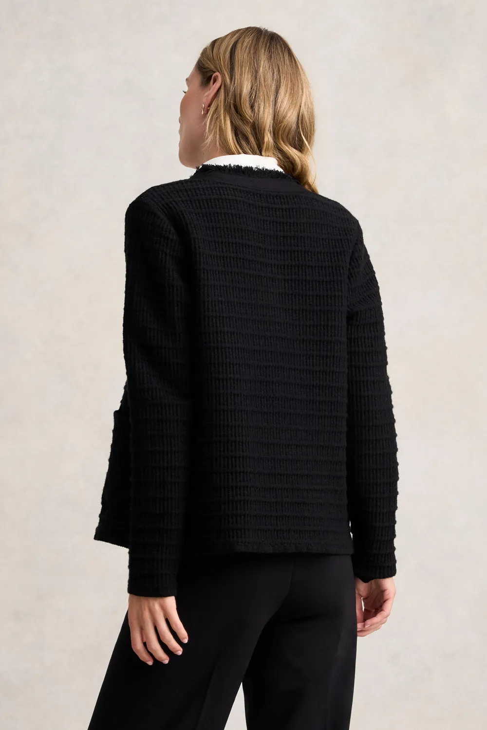 Tweed Knit Jacket - Black Soft Shell Material