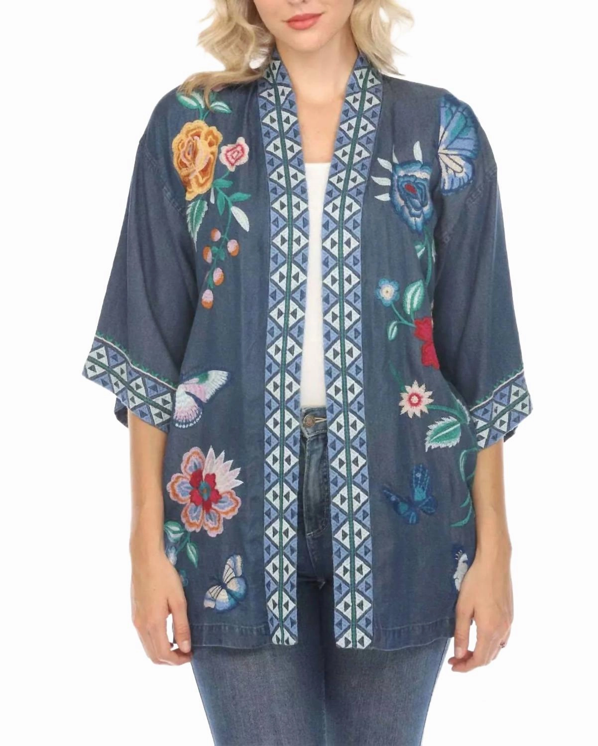 Taymia Kimono In Denim Blue Allergen Free Processing