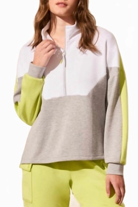 Techno Lux Quarter Zip Sweatshirt In Grey Timeless Knitwear