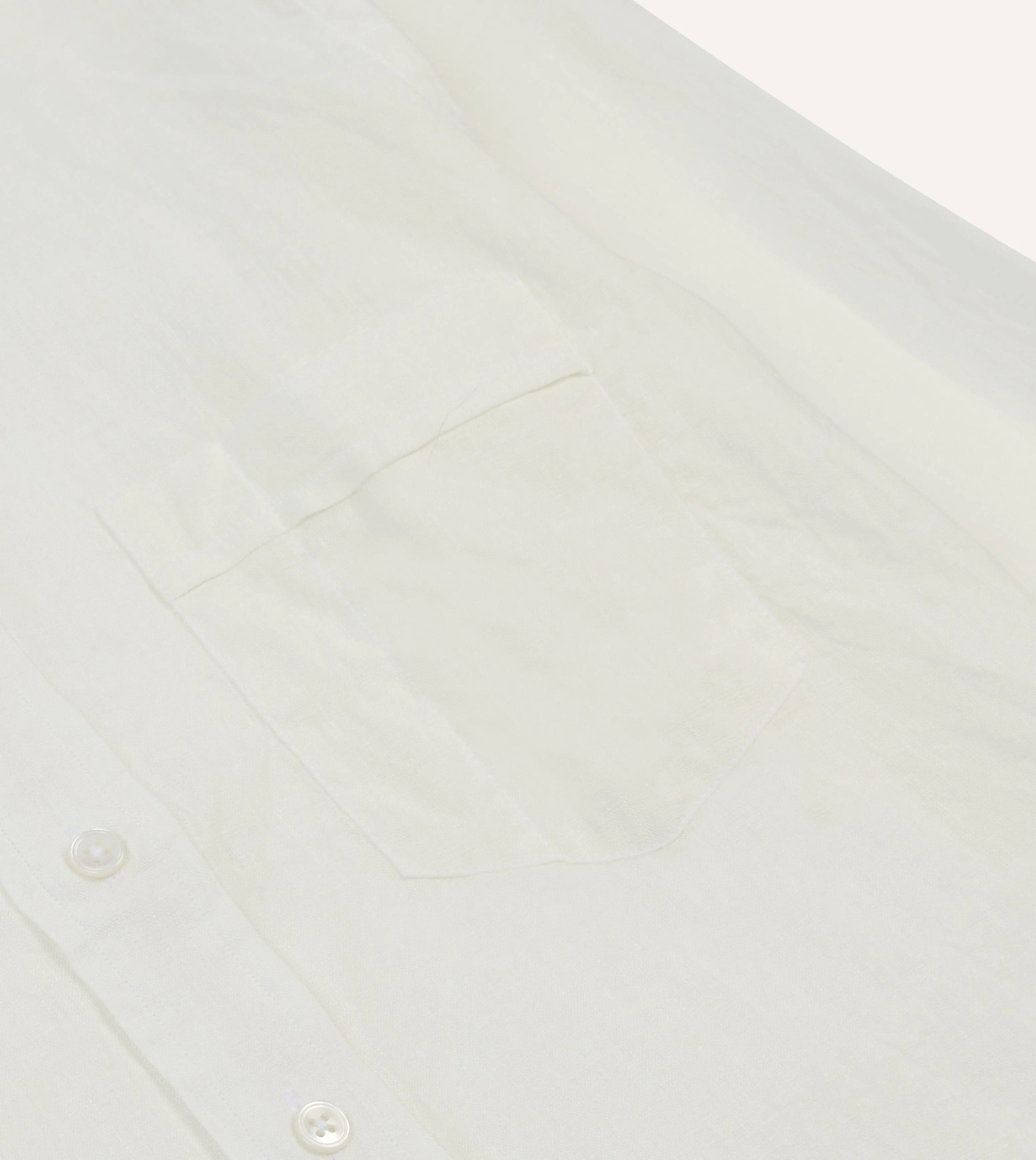 Non-Iron bohemian flair Ecru Linen Long Point Collar Shirt