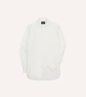 On-The-Go Style elegant design Ecru Linen Long Point Collar Shirt