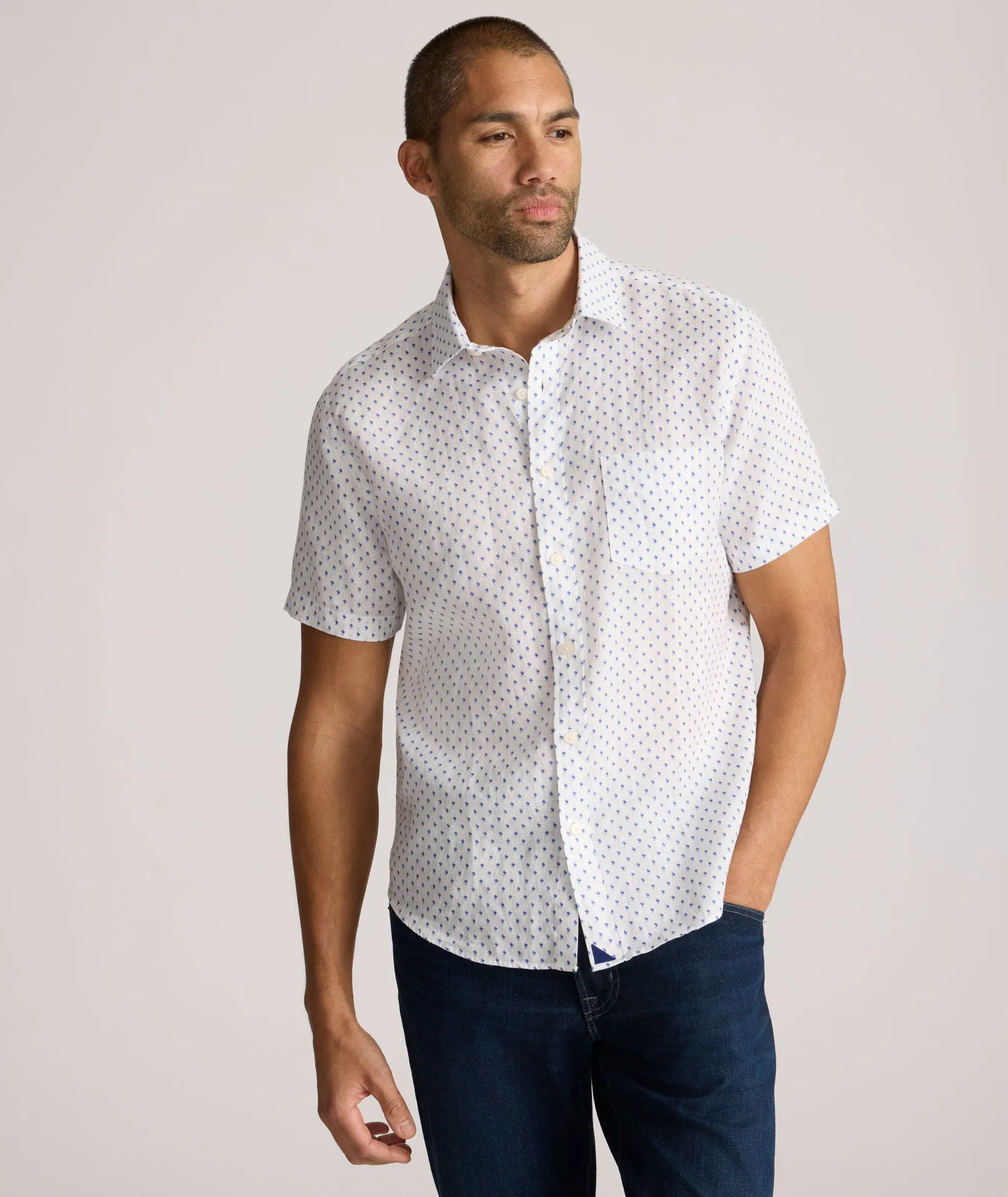 Linen Short-Sleeve Dixon Shirt Slim Silhouette