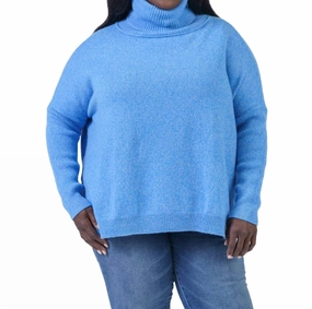 Clara Loose Fitting Turtleneck Sweater In Light Blue Fashion Forward Perfect Layer