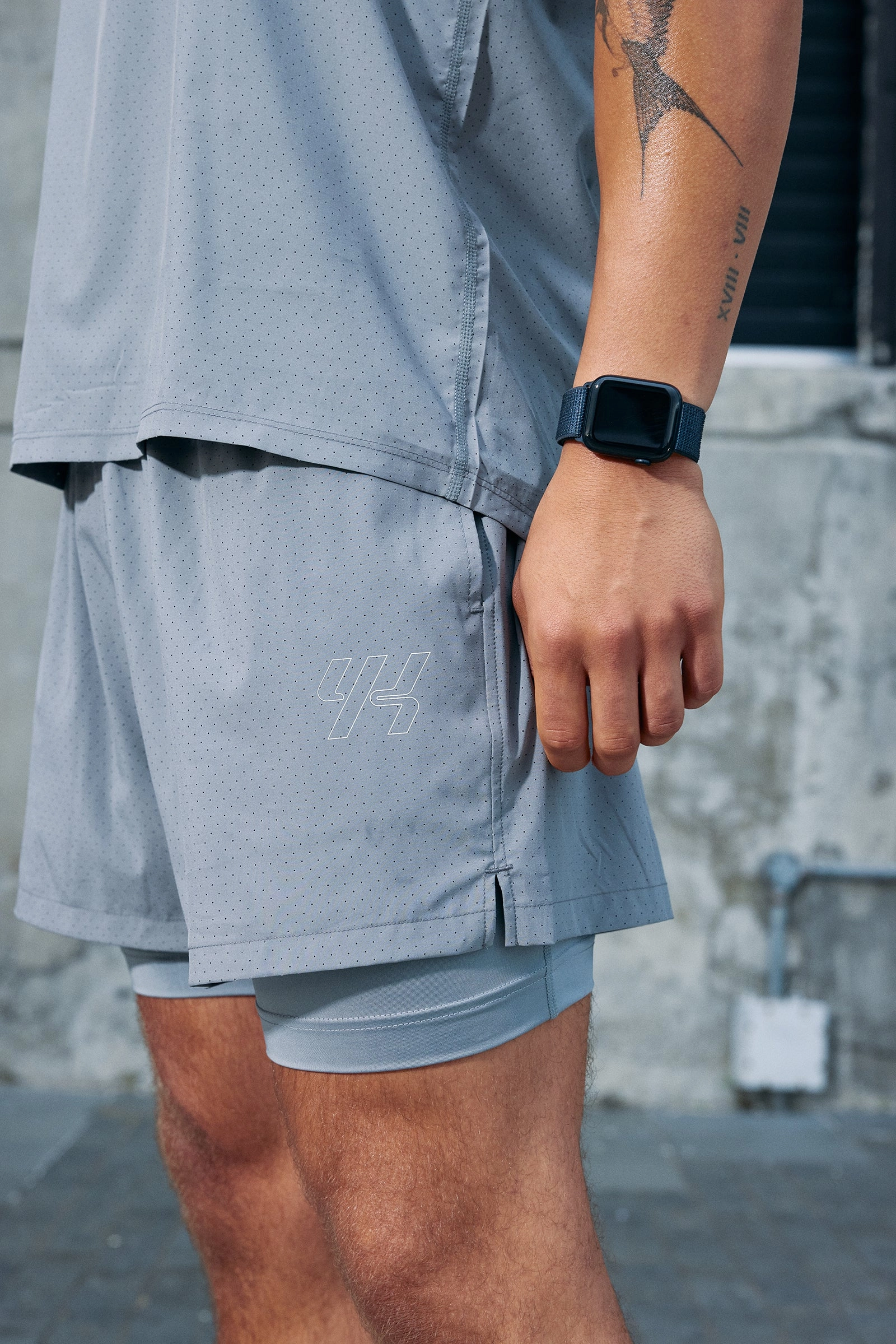 Breathable Liner Anti Odor Treatment YK Move Motion Running Shorts | Grey