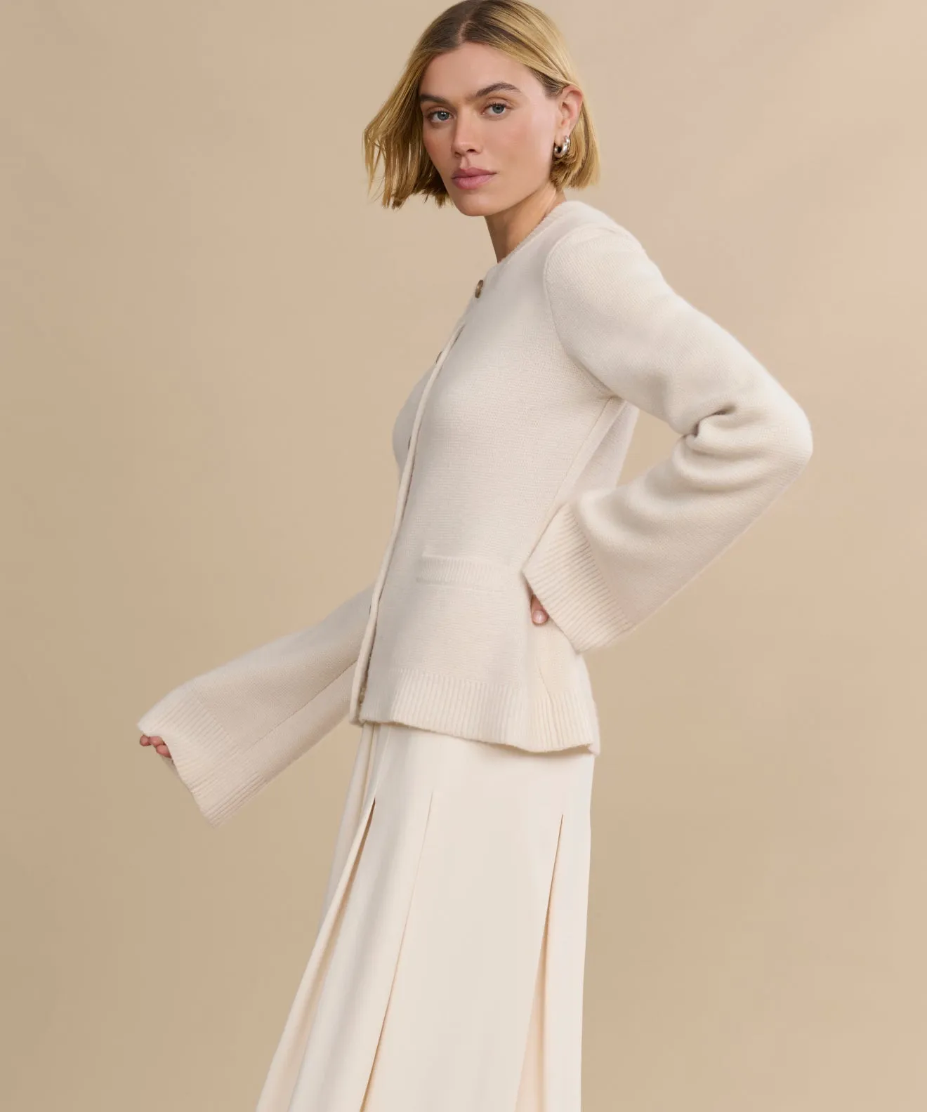 Cooper Cardigan Sustainable Material Stretchable Cuffs