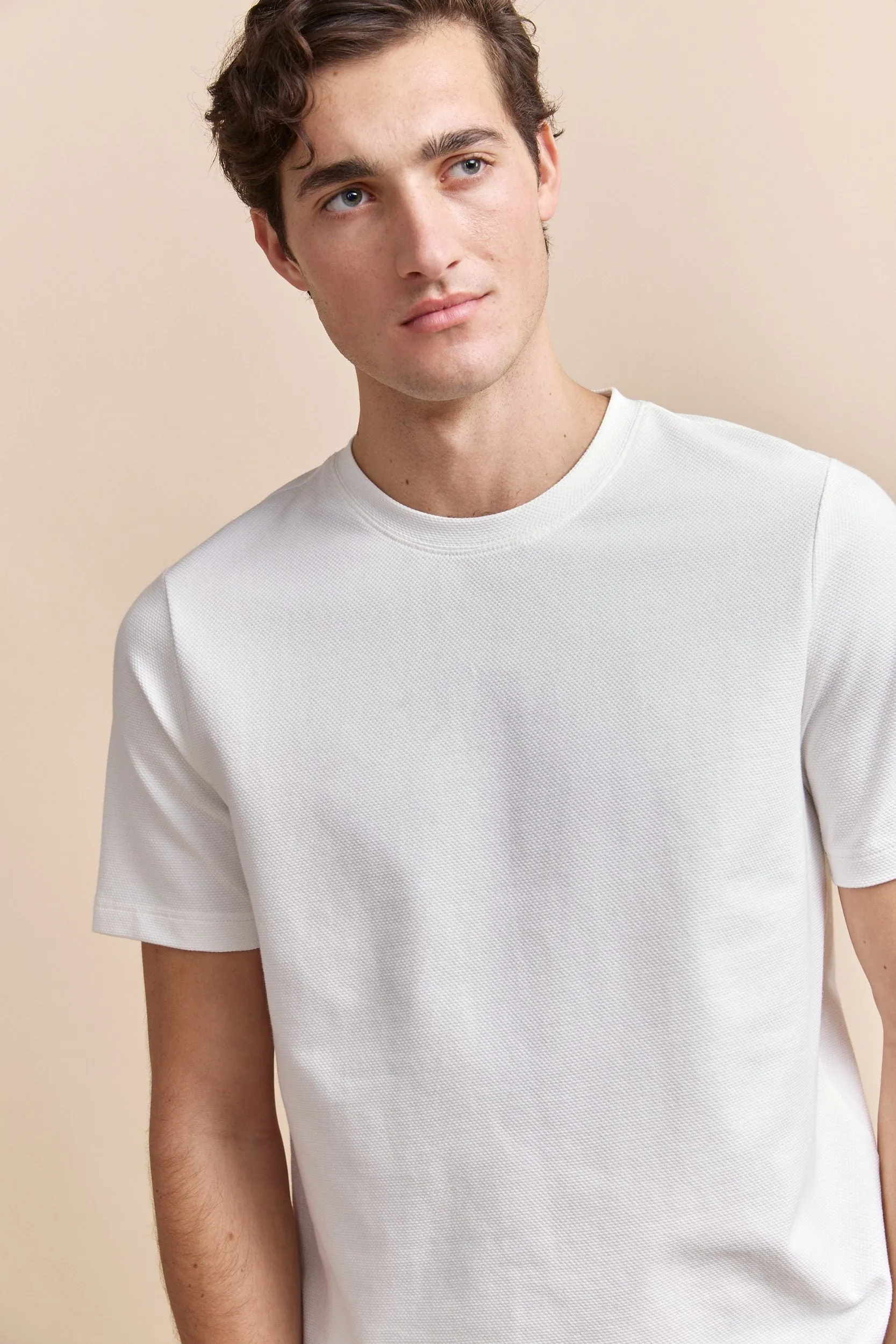 Trendy Fashion Textured crew neck t-shirt