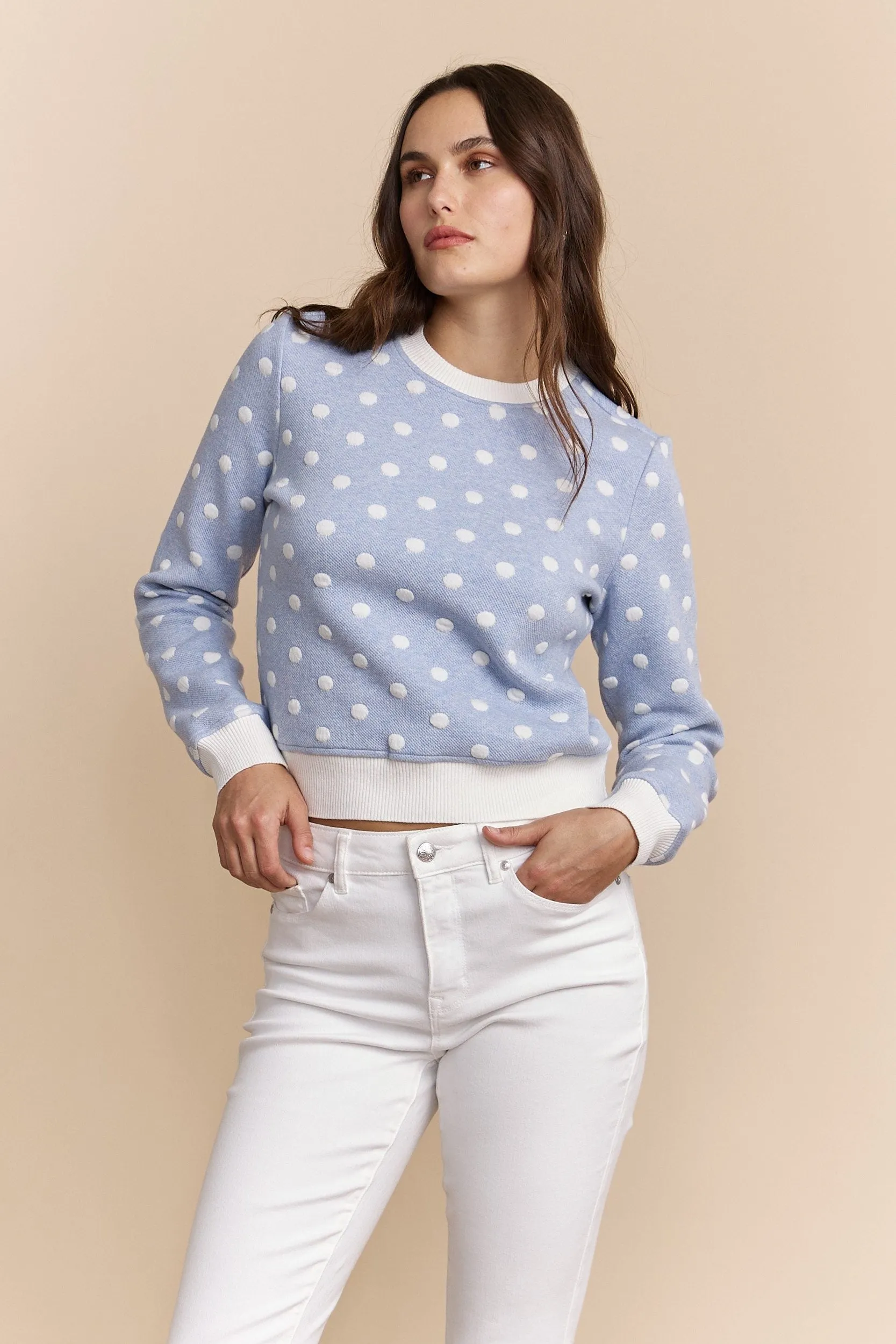 Textured polka-dot sweater Cozy Vibe