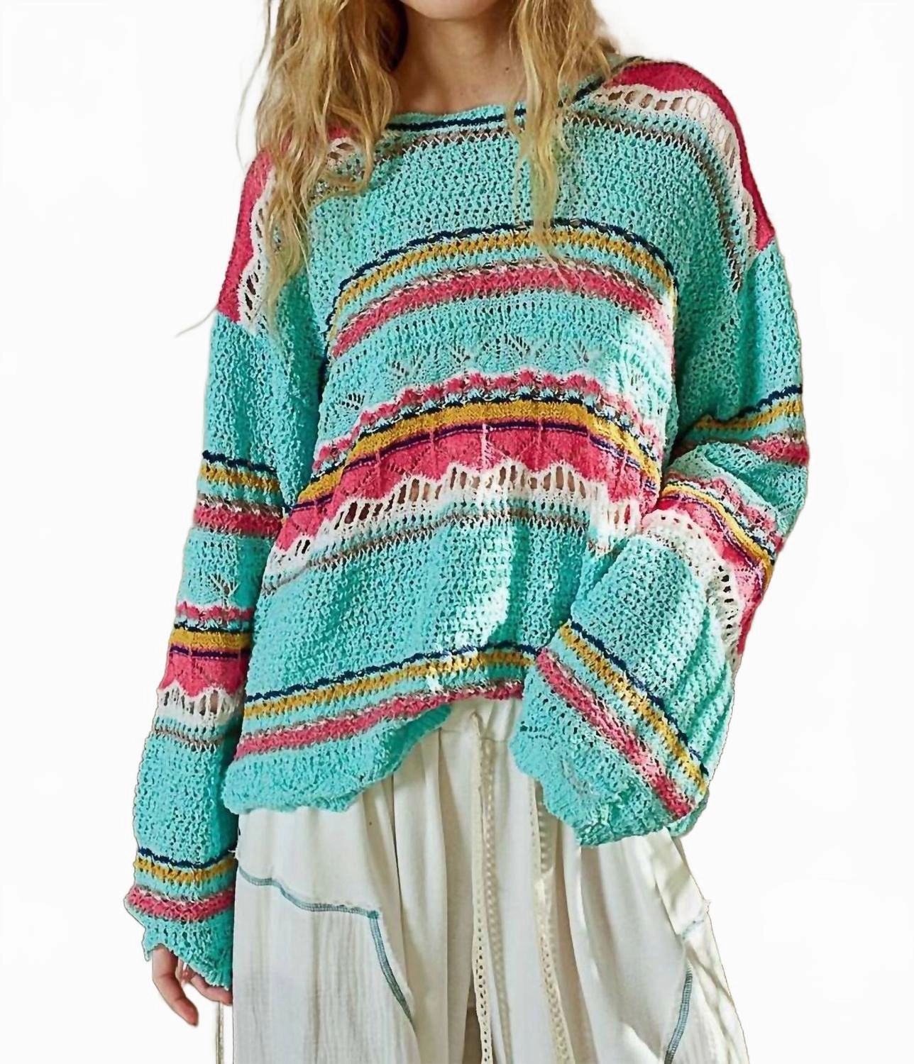 Versatile Comfort Multi Stripe Sweater