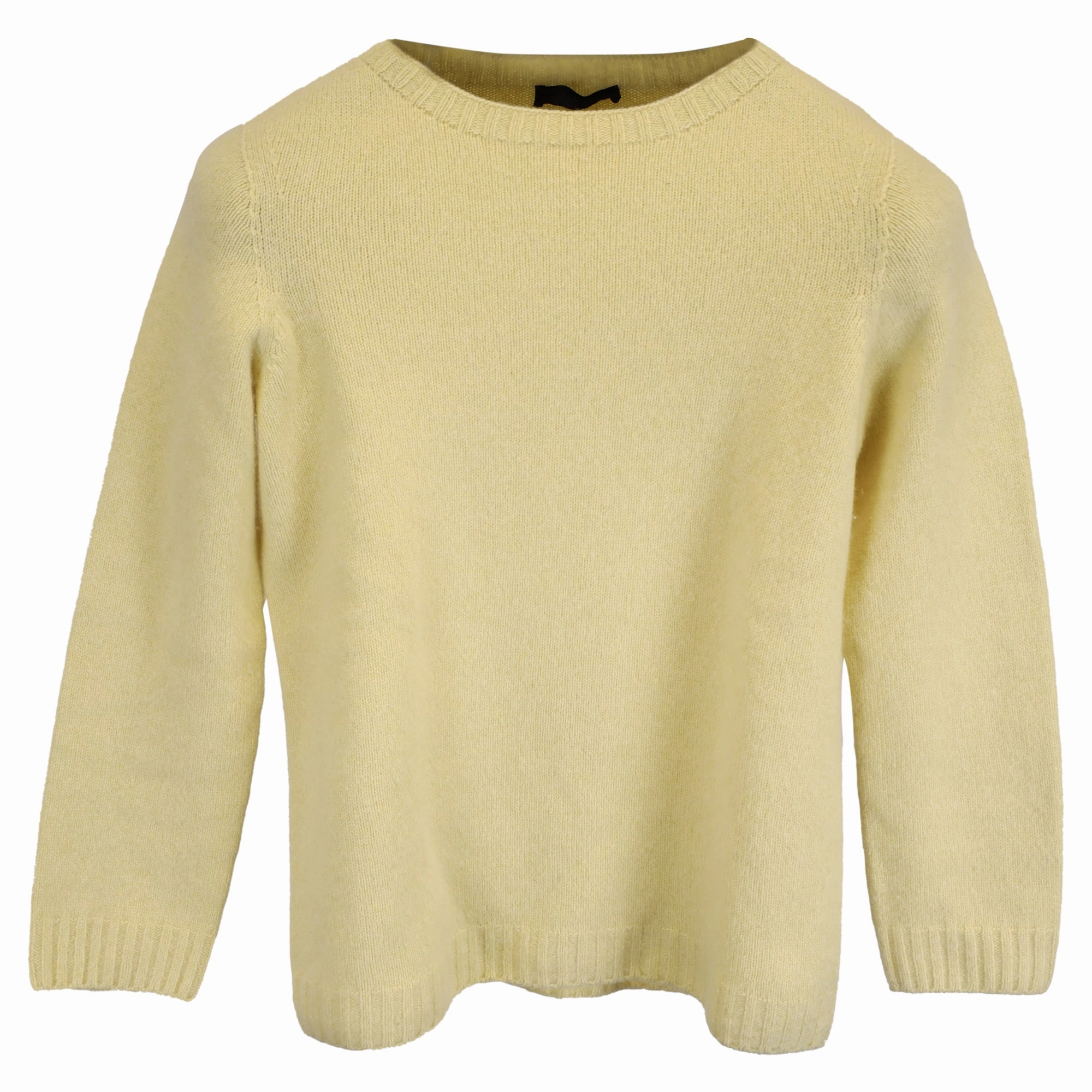 Comfy Look Simple Style The Row Knitted 3/4 Sleeve Sweater in Yellow Cashmere
