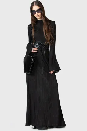 Minimalist Style Silky Form Drenched Grief Maxi Dress