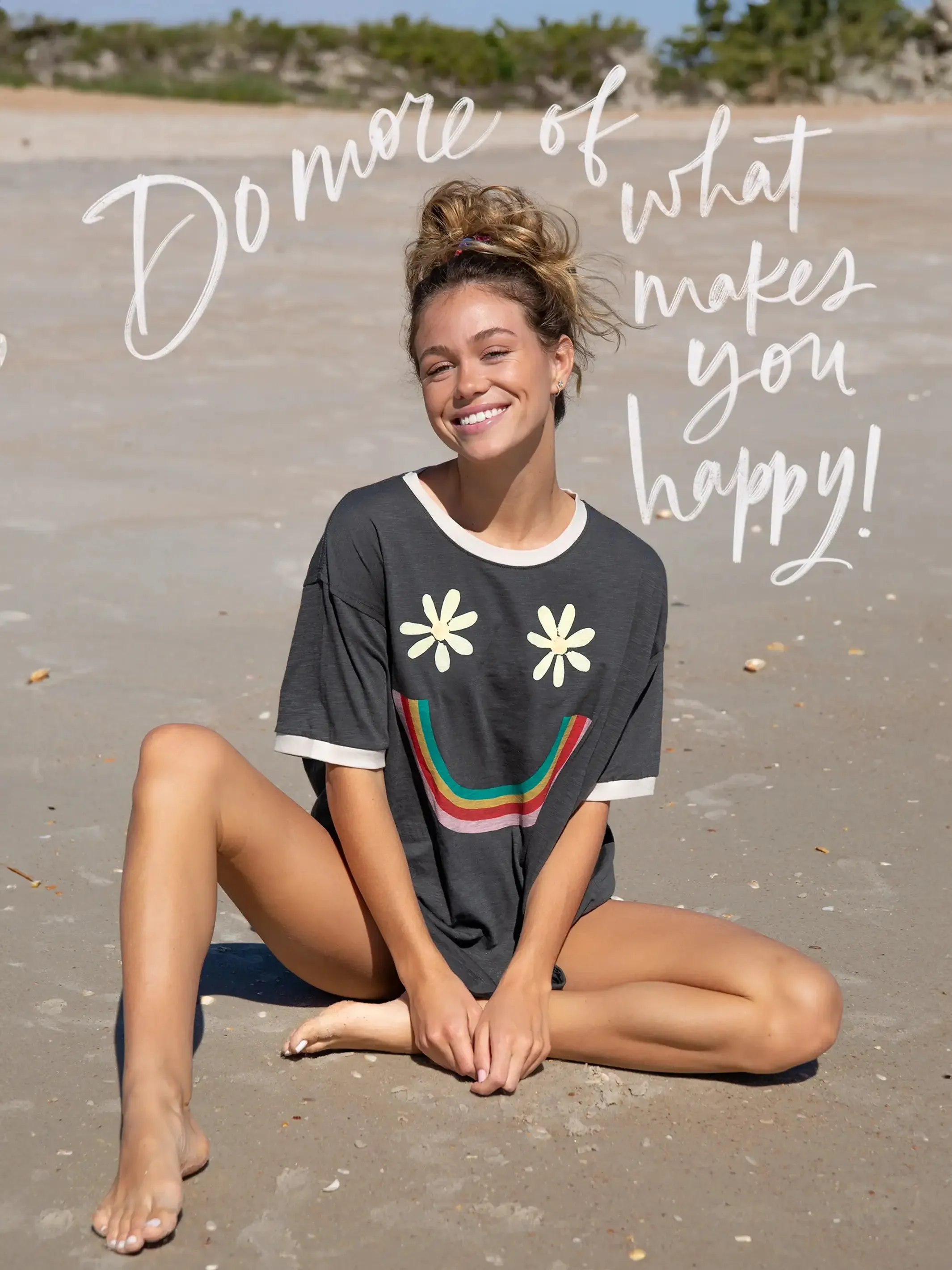 Ringer Oversized Tee Shirt - Charcoal Smiley Tight fit sexiness Trendy Vibes Wear