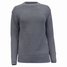 Theory Long-Sleeve Crewneck Sweater in Grey Cotton Casual Wear