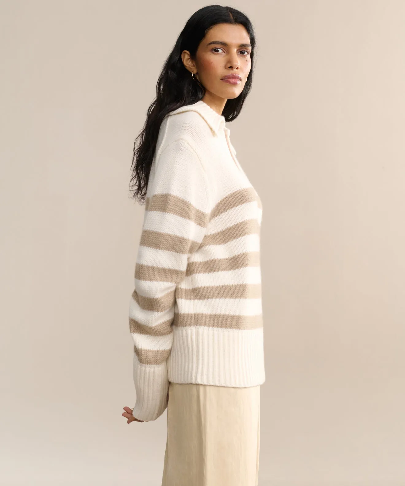 Lightweight Weave Cashmere Phoebe Polo
