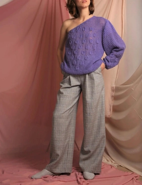 Iris One-Shoulder Sweater In Purple Luxury Comfort