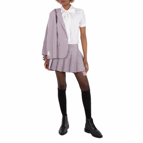 Thom Browne Check-Pattern Pleated Miniskirt Smart Comfort Aesthetic Fit