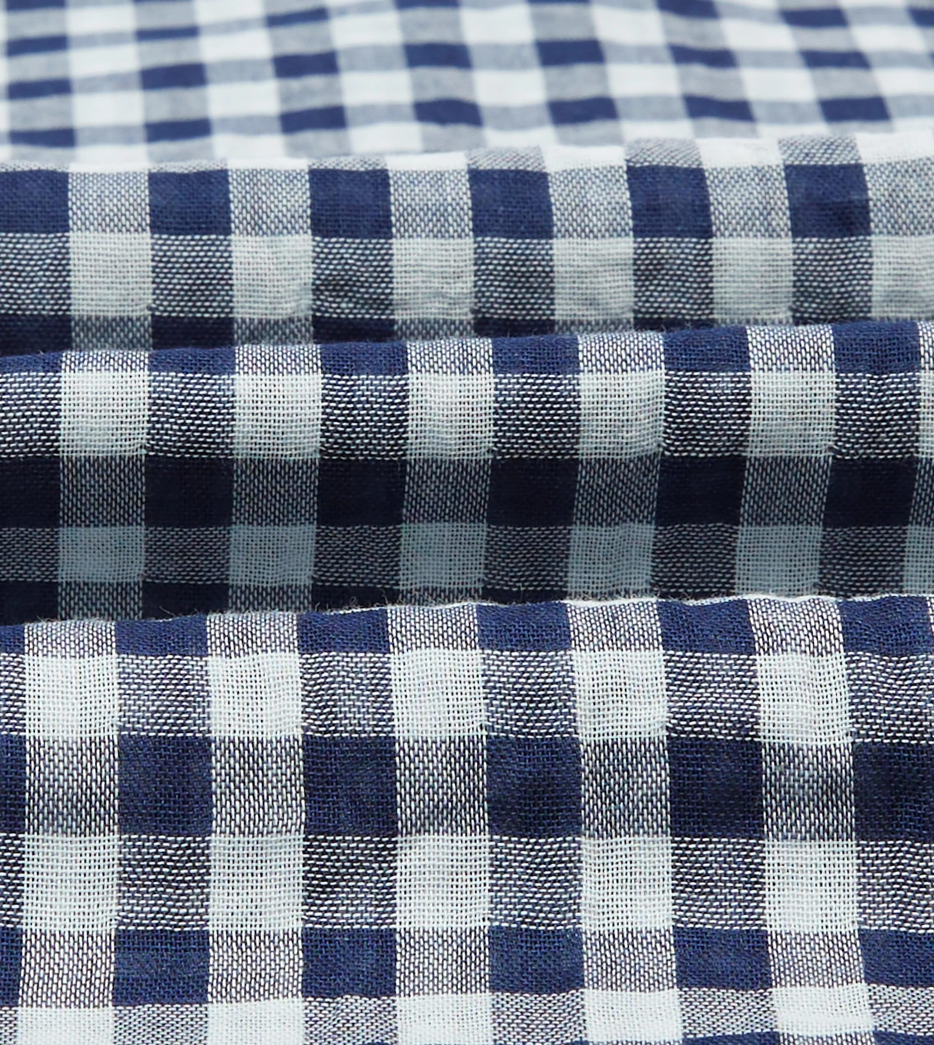 Contemporary Style Navy Gingham Cotton Reversible Smock