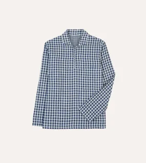 Lightweight Layers Urban Fashion Navy Gingham Cotton Reversible Smock